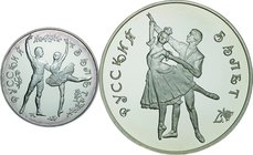 Russia; Ballerina Silver Proof 2-Coin. . . Proof. . . . w/ Box