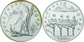 Russia; Ballerina Silver 3 Roubles 2-Coin Proof Set. 1997. . Proof. . . . w/ Box