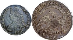 United States; Liberty Silver Half Dollar Large0. 1830. . VF. . . . KM37 toned