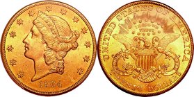 United States; Liberty Head Gold 20 Dollars. 1904. PCGS MS64. UNC. 33.43g. 0.9. 34.00mm. KM74.3