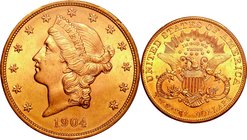 United States; Liberty Head Gold 20 Dollars. 1904. PCGS MS64. UNC. 33.43g. . . KM74.3
