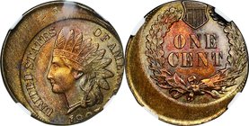 United States; Indian Head Bronze Cent Mint Error. 1907. NGC MS63RB MINT ERROR. AU. 3.11g. . 19.00mm. KM90a toned