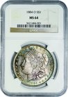 United States; Morgan Dollar Silver. 1884. NGC MS64. UNC. . . . KM110 toned