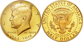 United States; John F.Kennedy Half Dollar-50th Anniversary Gold Proof 1/2 Dollar. 2014. PCGS PR70DCAM First Strike　. Proof. 23.33g. 0.9999. 30.61mm. K...