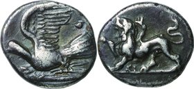 Ancient Coin-Greek; Sicyonia Sicyon Chimera/Pigeon Silver Triobol. 280. NGC VF. F-VF. . . .