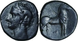 Ancient Coin-Greek; Carthago-Nova Tanit/Horse AE24 Bronze. 237. NGC F. F. . . .