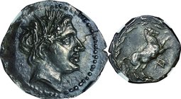 Ancient Coin-Greek; Sicily Acragas Silver 1/2 Schekel. 213. NGC Ch AU. EF. 3.45g. . . toned