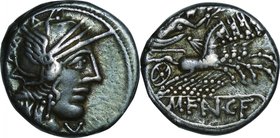 Ancient Coin-Roman Republic; Roma/Quadriga(Victory) Silver Denarius. 123. NGC VF. VF. . . .