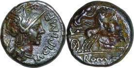 Ancient Coin-Roman Republic; M.Cipius Roma/Quadriga(Victory) Silver Denarius. 115. NGC F. F. . . .