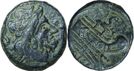 Ancient Coin-Roman Republic; Anonymous Bronze Semis. 91. NGC VF . F-VF. . . .