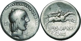Ancient Coin-Roman Republic; L.C.Piso Frugi Silver Denarius. 90. NGC VG. 稍劣. . . .