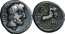 Ancient Coin-Roman Republic; L.Titurius Sabinus Silver Denarius. 89. NGC F. F. . . .