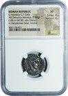 Ancient Coin-Roman Republic; C.Hosidius Silver Denarius. 64. NGC XF. VF-EF. 3.89g. . .