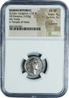 Ancient Coin-Roman Republic; Cass Longinus Silver Denarius. 55. NGC Ch XF　. EF. 3.85g. . .