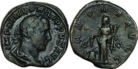 Ancient Coin-Roman Empire; Roman Egypt Philip I Tetradrachm(BI). 249. . F. 19.60g. . .