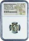 Ancient Coin-Roman Empire; Pompey Jr Silver Denarius. 45. NGC Ch XF. VF. 3.59g. . .