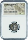 Ancient Coin-Roman Empire; Marc Antony Silver Denarius. 30. NGC VF. VF. 3.48g. . . toned