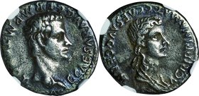 Ancient Coin-Roman Empire; Caligula Silver Denarius. 37. NGC Ch VF. VF. 3.49g. . . toned Rare