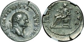Ancient Coin-Roman Empire; Vespasian/Pax Silver Denarius. 69. NGC XF. VF. . . .