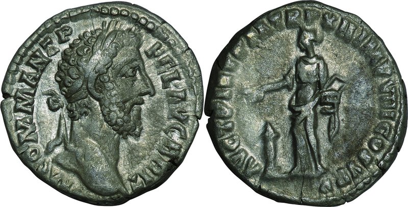 Ancient Coin-Roman Empire; Commodus Silver Denarius. 177. NGC Ch VF. VF. . . .