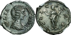 Ancient Coin-Roman Empire; Julia Domna Silver Denarius. 193. NGC Ch XF. VF-EF. . . .