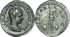 Ancient Coin-Roman Empire; Elagabalus Silver Denarius. 218. NGC XF. VF-EF. . . .