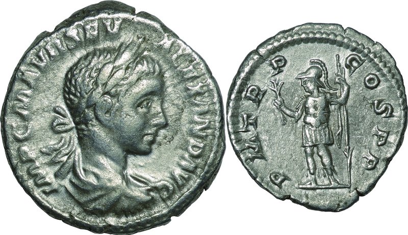 Ancient Coin-Roman Empire; Sev.Alexander Silver Denarius. 222. NGC Ch VF. VF. . ...