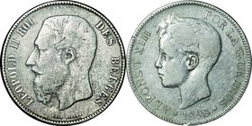 Various Countries; 5-Countries Crown size Silver 5-Coin. . . . . . .
