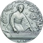 Japan; Cherry Blossom Viewing Matsumae-Kotoitozakura Colorized Silver Medal. 2014. . UNC. 135.00g. 0.999. 55.00mm.