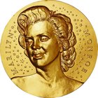 France; Marilyn Monroe Gold Plated Bronze Medal. 1988. . UNC. 455.00g. . 90.00mm.