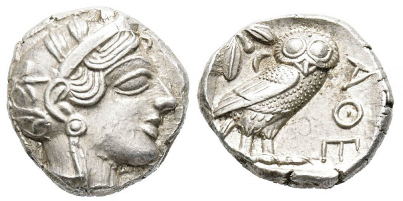 Athènes, 449-413 avant J.C. Tétradrachme, AG 17.18 g. Avers : Tête d'Athéna à dr...