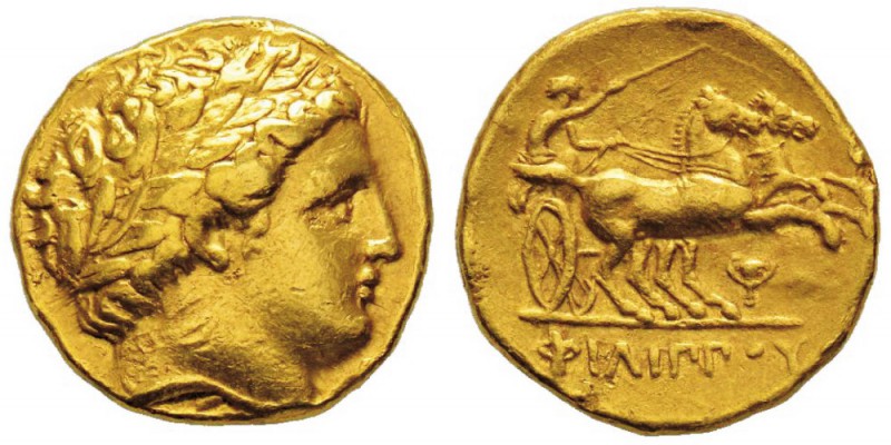 Philippe II 359-336 avant J.C. Statère d’or, Macédoine, Pella, AU 8.57 g. Avers ...