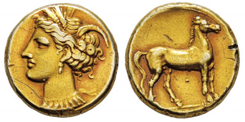 Carthage, vers 310-290 avant J.C. Statère d’or, Carthage, 320-270 avant JC, AU 7...