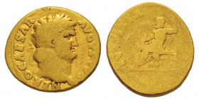 Nero 54-68 après J.-C. Aureus, Rome, 65-68, AU 6.95 g. Avers : NERO CAESAR AVGVSTVS Tête laurée de Néron à droite. Revers : IVPPITER (CVSTOS) Jupiter ...