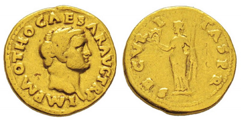 Otho 69 après J.-C. Aureus, Rome, 69, AU 7.04 g. Avers : IMP M OTHO CAESAR AVG T...