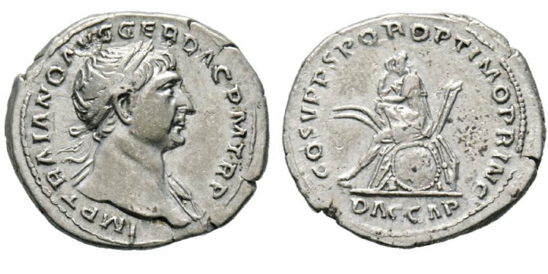 Traianus 98-117 Denarius, Rome, 103-111, AG 3.57 g. Avers : IMP TRAIANO AVG GER ...