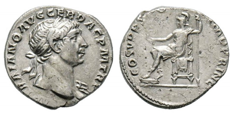 Traianus 98-117 Denarius, Rome, 103-111, AG 3.35 g. Avers : IMP TRAIANO AVG GER ...