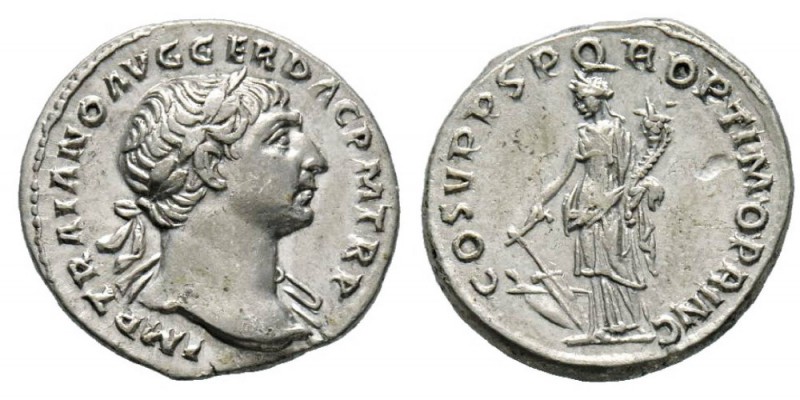 Traianus 98-117 Denarius, Rome, 103-111, AG 3.51 g. Avers : IMP TRAIANO AVG GER ...