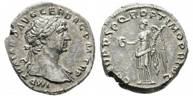 Traianus 98-117 Denarius, Rome, 103-111, AG 3.30 g. Avers : IMP TRAIANO AVG GER DAC P M TR P Tête laurée à droite. Revers : COS V P P S P Q R OPTIMO P...
