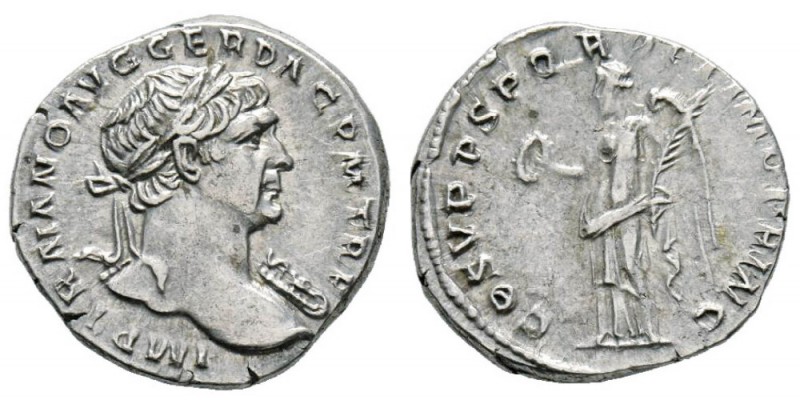 Traianus 98-117 Denarius, Rome, 103-111, AG 3.45 g. Avers : IMP TRAIANO AVG GER ...