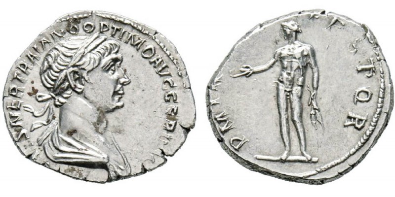 Traianus 98-117 Denarius, Rome, 114-117, AG 3.46 g. Avers : IMP CAES NER TRAIANO...