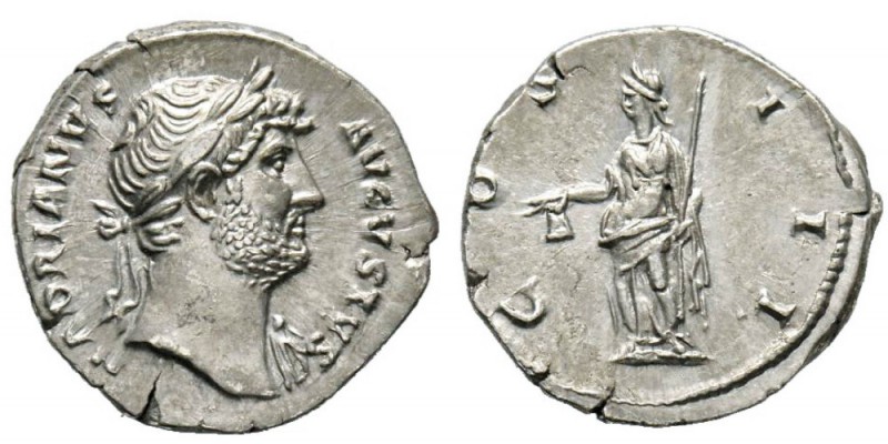 Hadrianus 117-138 Denarius, Rome, 125-128, AG 3.38 g. Avers : HADRIANVS AVGVSTVS...