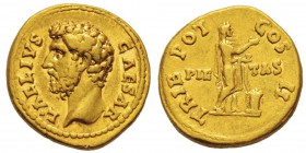 Hadrianus 117-138 pour Aelius Caesar 136-138 Aureus, Rome, 137, AU 7.14 g. Avers : L AELIVS - CAESAR Tête d'Aelius à gauche Revers : TRIB POT COS II P...