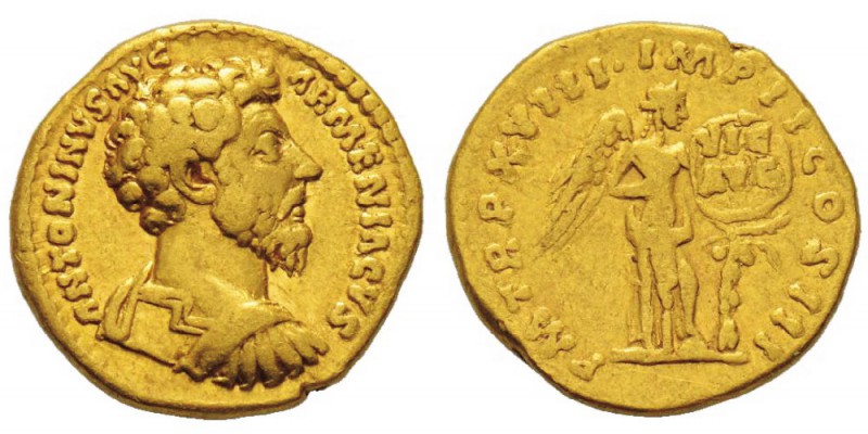 Marcus Aurelius 161-180 Aureus, Rome, 163-164, AU 7.22 g. Avers : ANTONINVS AVG ...
