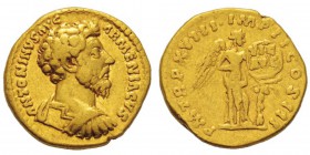 Marcus Aurelius 161-180 Aureus, Rome, 163-164, AU 7.22 g. Avers : ANTONINVS AVG - ARMENIACVS T Buste drapé et cuirassé de Marc Aurel à droite. Revers ...