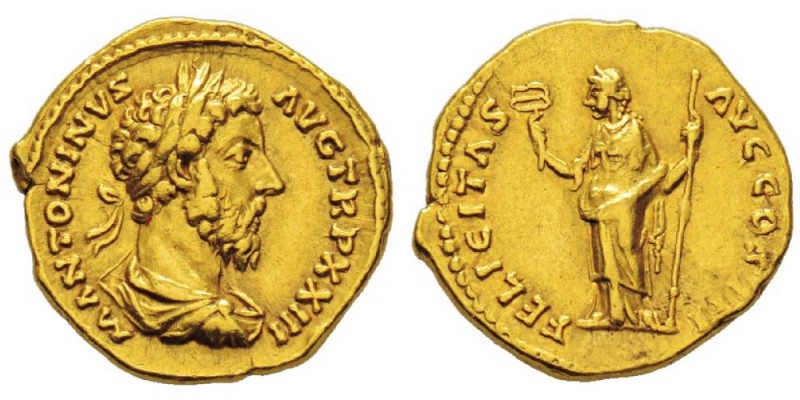 Marcus Aurelius 161-180 Aureus, Rome, 169-170, AU 7.18 g. Avers : M ANTONINVS - ...