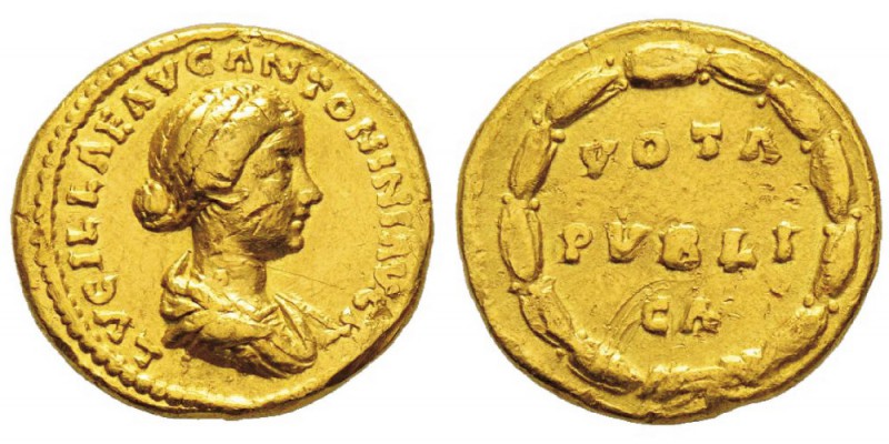 Marcus Aurelius 161-180 pour Lvcilla Aureus, Rome, 164-169, AU 7.16 g. Avers : L...