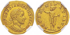 Gordianvs III 238-244 Aureus, Rome, 241-243, AU 3.81 g. Avers : IMP GORDIANVS PIVS FEL AVG Buste lauré et drapé de Gordianus à droite. Revers : AETERN...