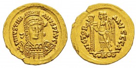 Athalaric 527-536 Solidus au nom et au type de Justinien Ier (527-565), Rome, 527-536, AU 4.42 g. Avers : DN IVSTINIANVS P F AVG Buste diadémé, drapé ...
