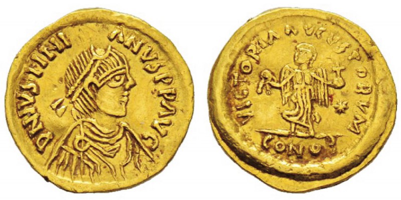 Baduila ou Totila, dit l'Immortel 541-552 Tremissis au nom et au type de Justini...